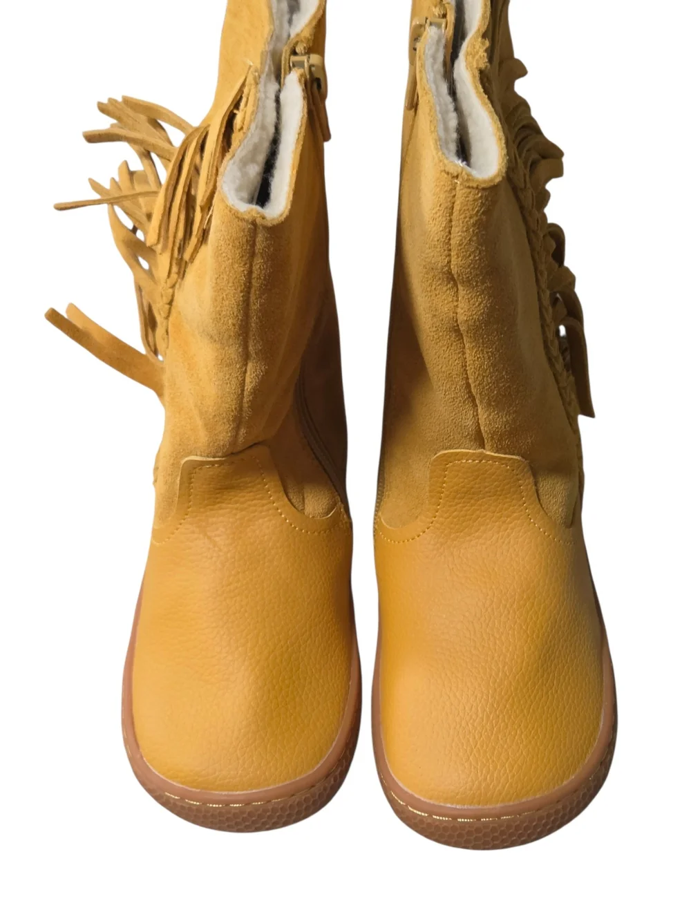 NWT Livie & Luca Sonoma girls Butterscotch Mustard Suede Fringe Boots 11 youth